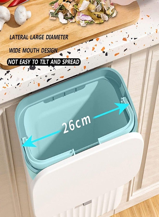 EVVIX Kitchen Trash Can with Lid,Hanging Trash Can for Kitchen Cabinet Door or Under Sink,Over Door Mounted Dustbin,Mountable Compost Bin for Cupboard/Bathroom/Bedroom (WHITE) - Image 5